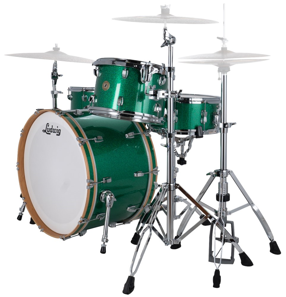 Ludwig Continental Pro Beat 24/12/16+14S 4pc Drum Shell Pack - Green Sparkle