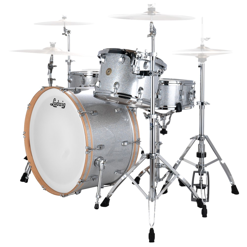 Ludwig Continental Pro Beat 24/12/16+14S 4pc Drum Shell Pack - Silver Sparkle