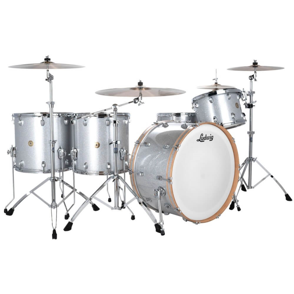 Ludwig Continental Classic 1-Up/2-Down 22/12/14/16+14S 5Pce Drum Shell Pack - Silver Sparkle