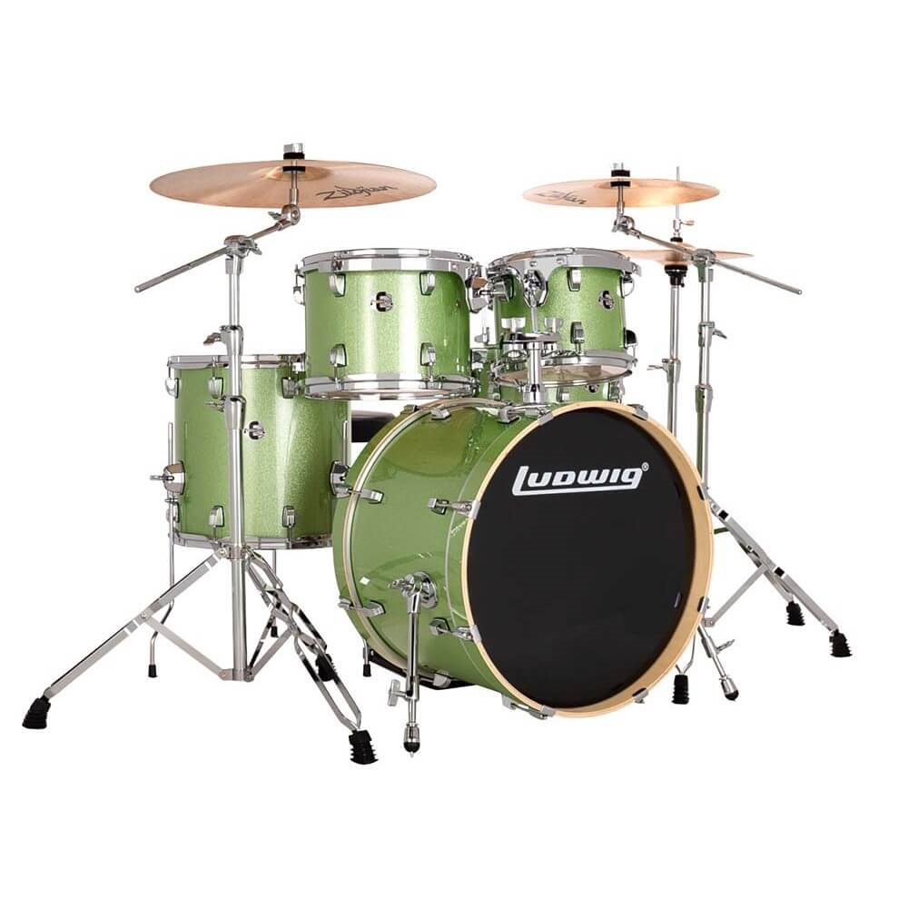 Ludwig Evolution 20/10/12/14+14S 5pce Drum Kit with Hardware - Mint Sparkle