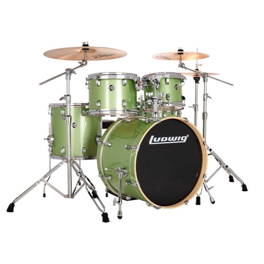 Ludwig Evolution 20/10/12/14+14S 5pce Drum Kit with Hardware - Mint Sparkle