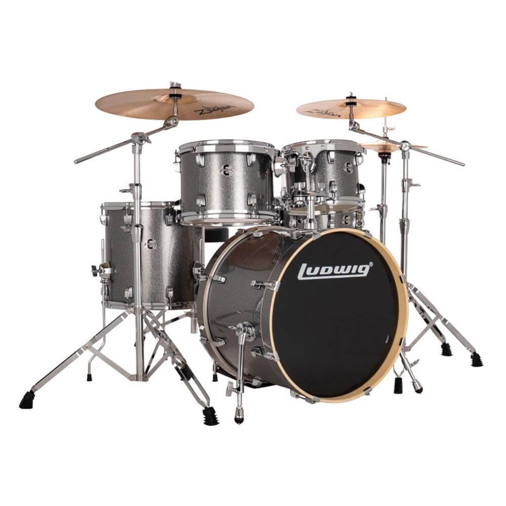 Ludwig Evolution 20/10/12/14+14S 5pce Drum Kit with Hardware - Platinum Sparkle