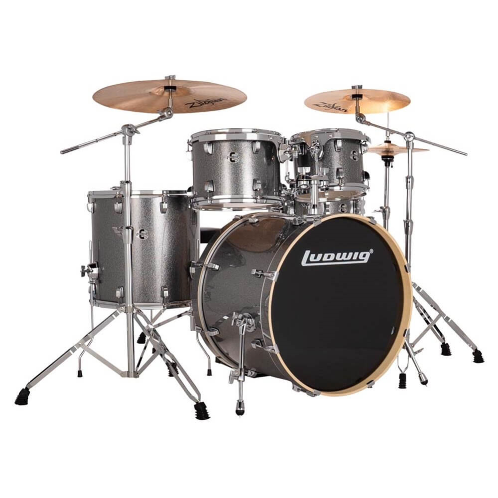 Ludwig Evolution 22/10/12/16+14S 5pce Drum Kit with Hardware - Platinum Sparkle
