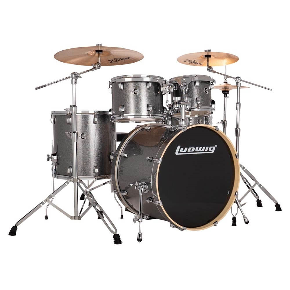 Ludwig Evolution 22/10/12/16+14S 5pce Drum Kit with Hardware - Platinum Sparkle