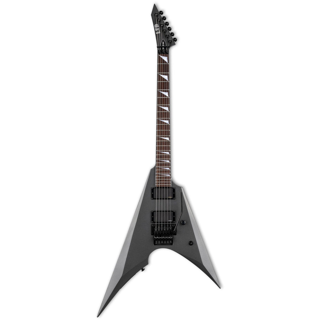 ESP LTD Arrow 400 electric guitar in Charcoal Metallic with sleek body, six strings, and modern hardware.