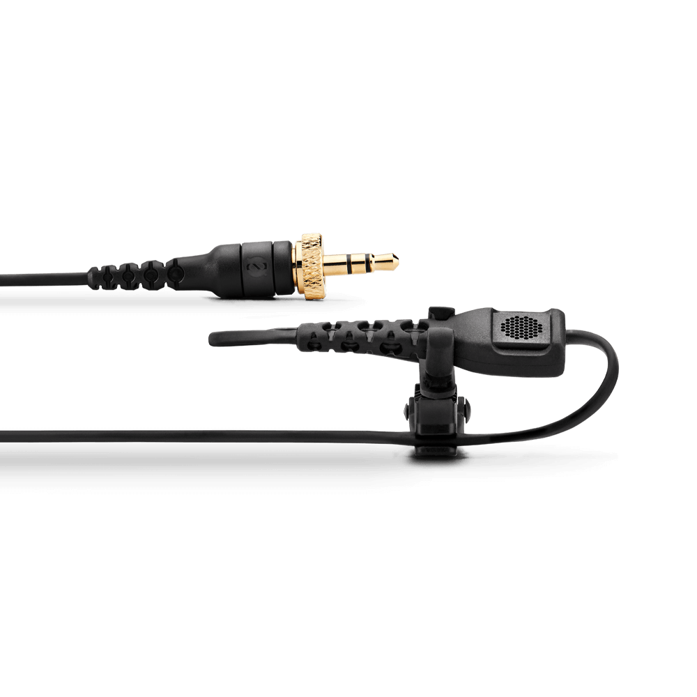 Rode Lavalier II premium studio microphone clipped onto clothing, designed for professional audio recording and broadcasting.