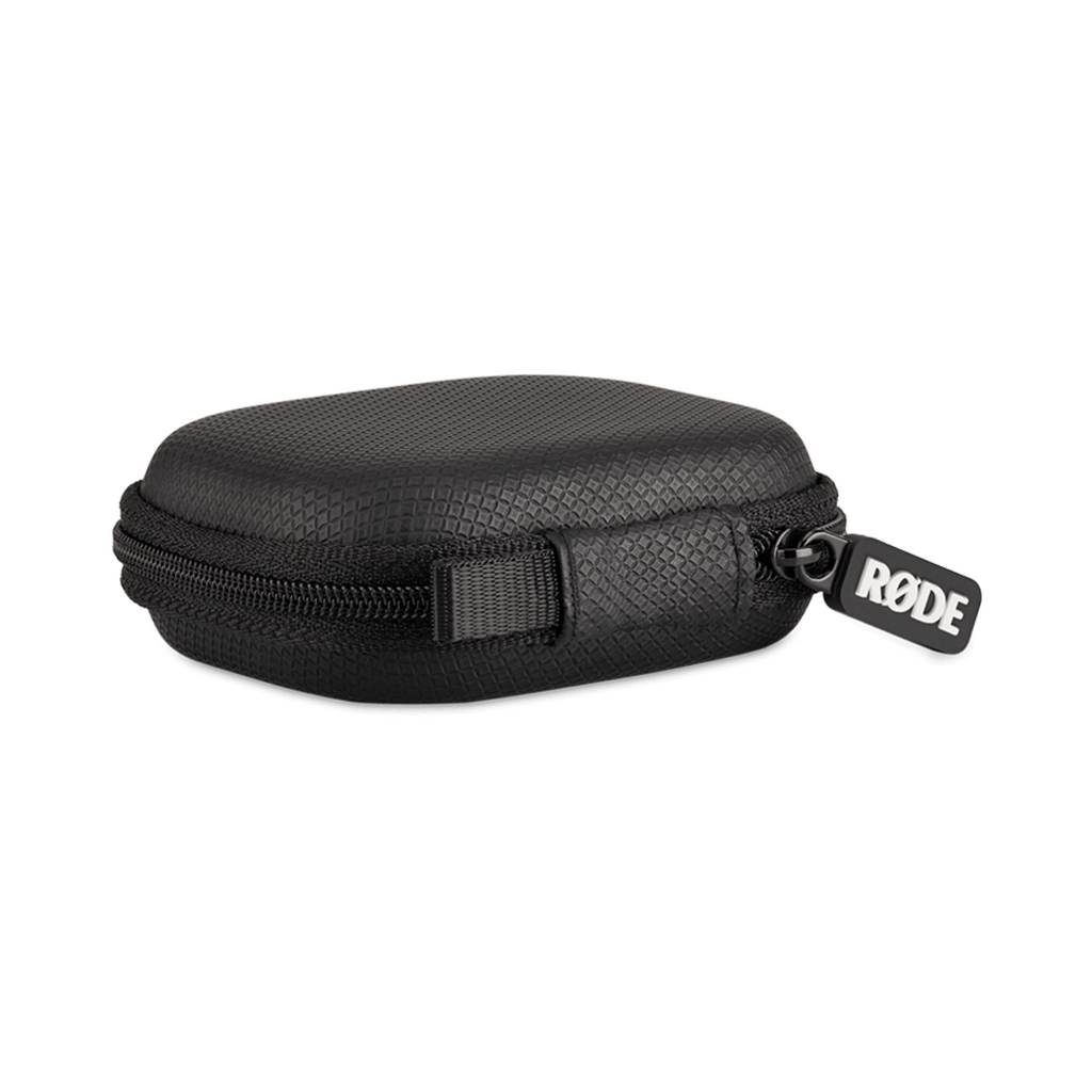 Rode Lavalier II premium studio microphone clipped to clothing, close-up view of the lavalier microphone for professional audio recording