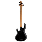 ESP LTD B 204 DX bass guitar in black burst finish, featuring a sleek body, four strings, and detailed control knobs.