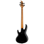 ESP LTD B 204 DX bass guitar in red burst finish, with a sleek body and four strings, showcasing its modern design.