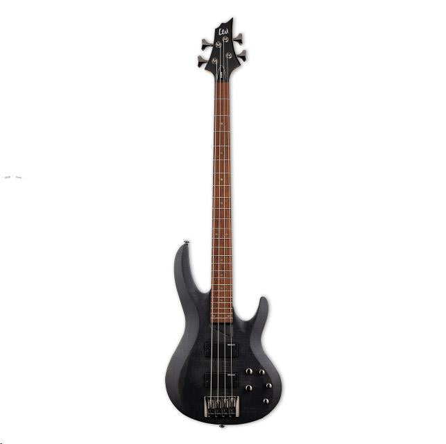 LTD B-204 Bass Guitar Spalted Maple Trans Black
