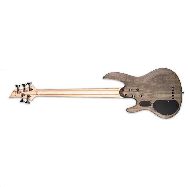 LTD B-205 5-String Bass Guitar Spalted Maple Trans Black Satin