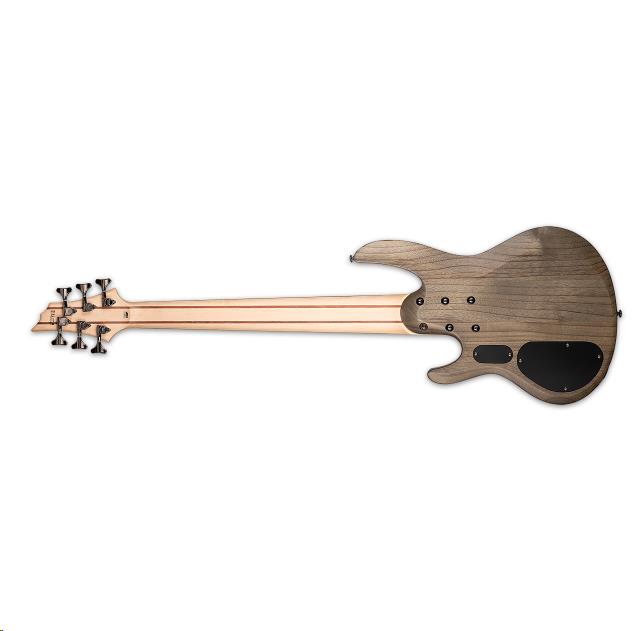 LTD B-206 6-String Bass Guitar Spalted Maple Trans Black