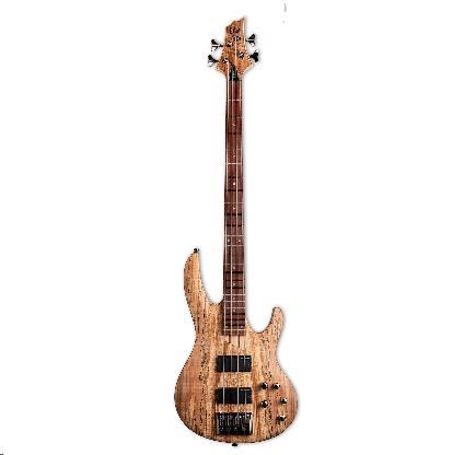 LTD B-204 4-String Bass Guitar Spalted Maple Natural Satin