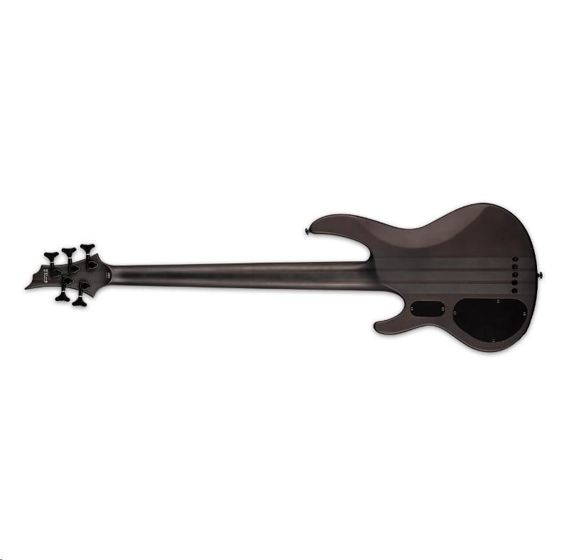 LTD D-5 5-String Bass Guitar Burled Poplar Black Natural Burst Satin