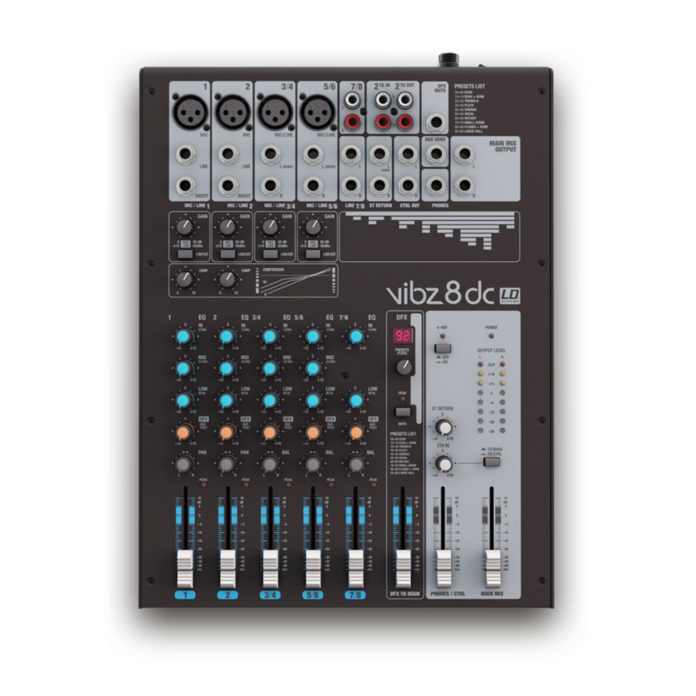 LD Sytems LDVIBZ8DC 8 Channel PA Mixer with DFX