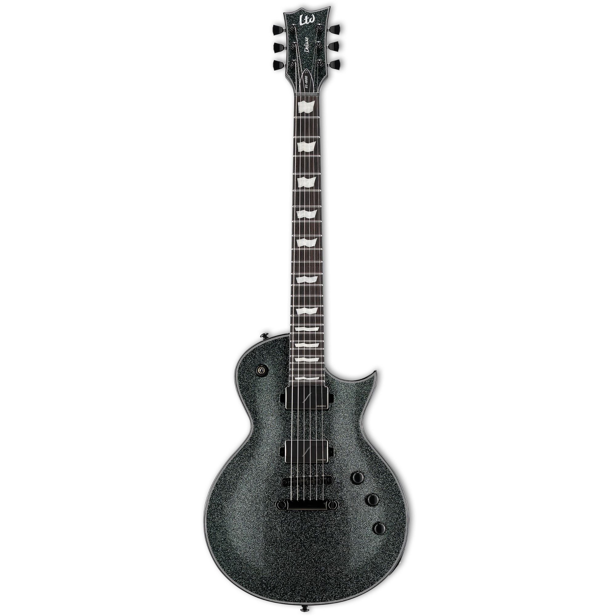 ESP LTD Eclipse electric guitar in granite sparkle finish, showcasing its sleek body, neck, and hardware details.