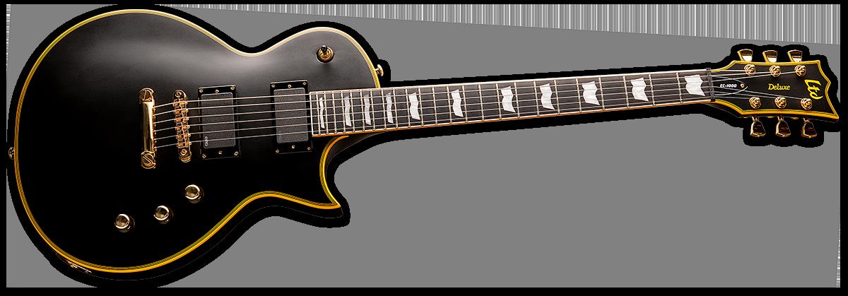 LTD EC-1000 Electric Guitar in Vintage Black with EMG Pickups & Gold Hardwa