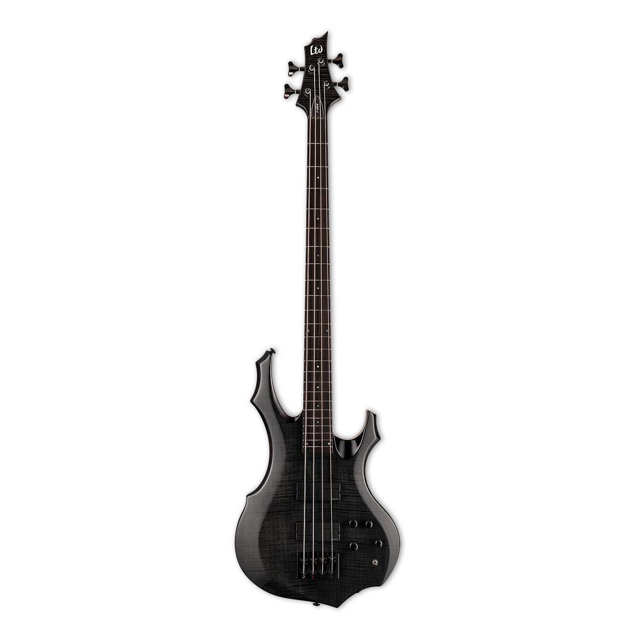 LTD F-1004 Bass Guitar Flamed Maple Trans Black