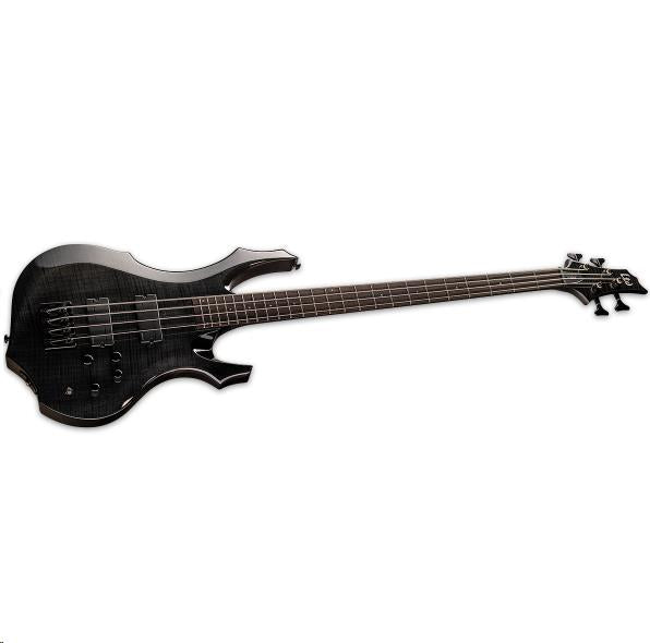 LTD F-1004 Bass Guitar Flamed Maple Trans Black
