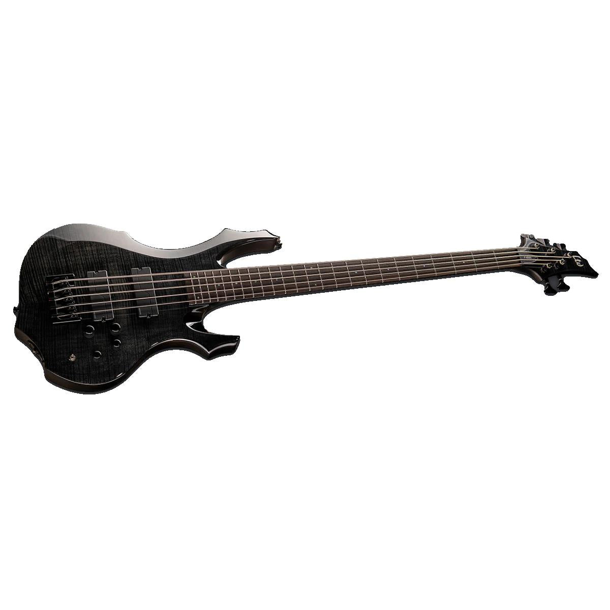 LTD F-1005 5-String Bass Guitar Flamed Maple Trans Black