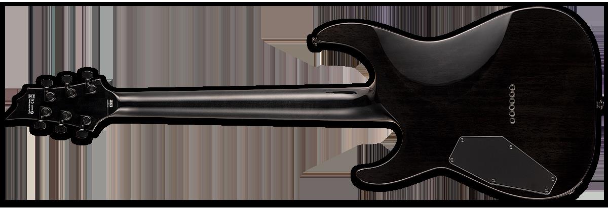 LTD H-1001 Quilted Maple Top Electric Guitar in See Thru Black