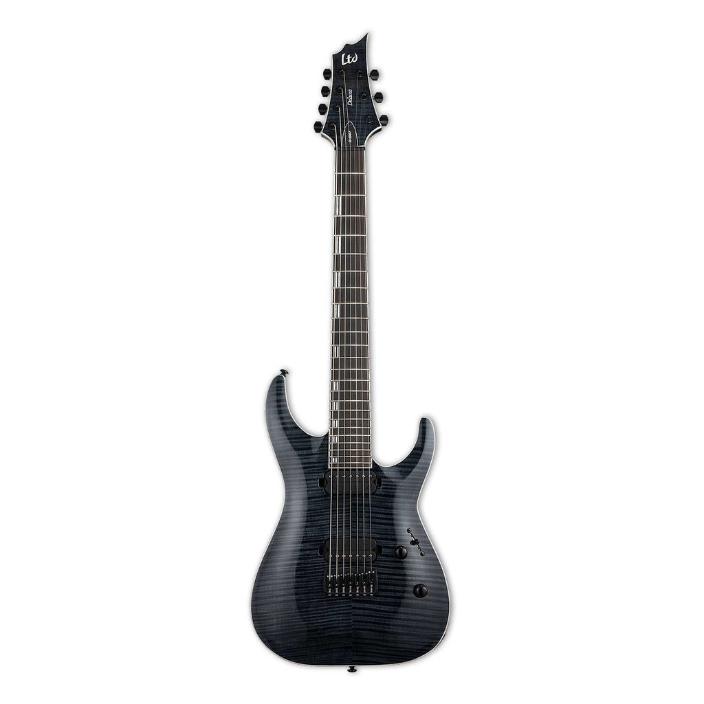 LTD H-1007 7-String Electric Guitar in See Thru Black with Seymour Duncan P