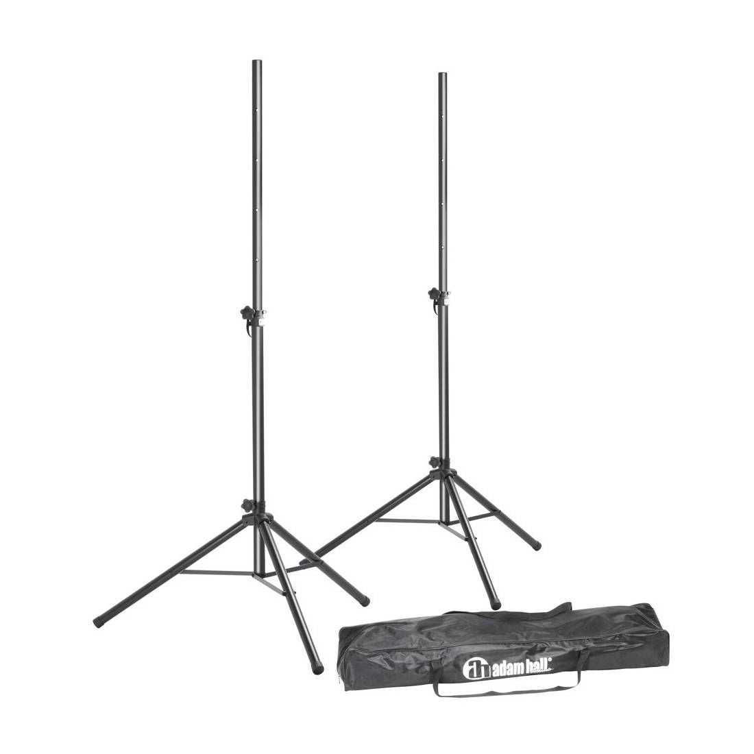 Adam Hall SPS023SET Set Of 2 Adjustable Aluminium Speaker Stands With Bag
