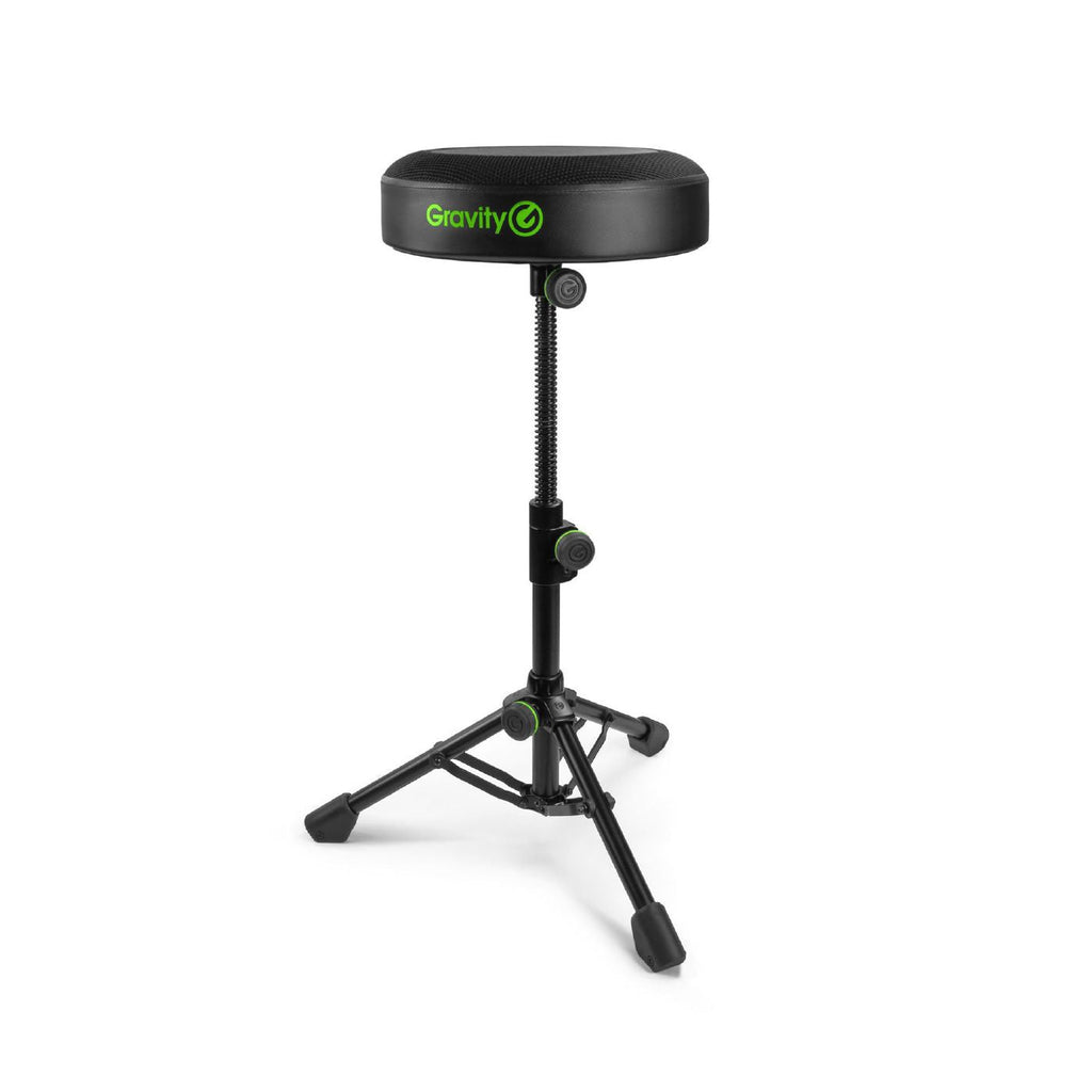 Gravity GFDSEAT1 Round Musicians Stool with Folding Tripod Design. 100kg Max. Load