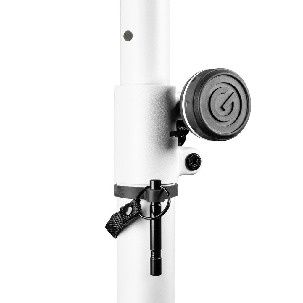 Gravity LS431W White Lighting Stand With Square Steel Base & Off Centre Mounting Option