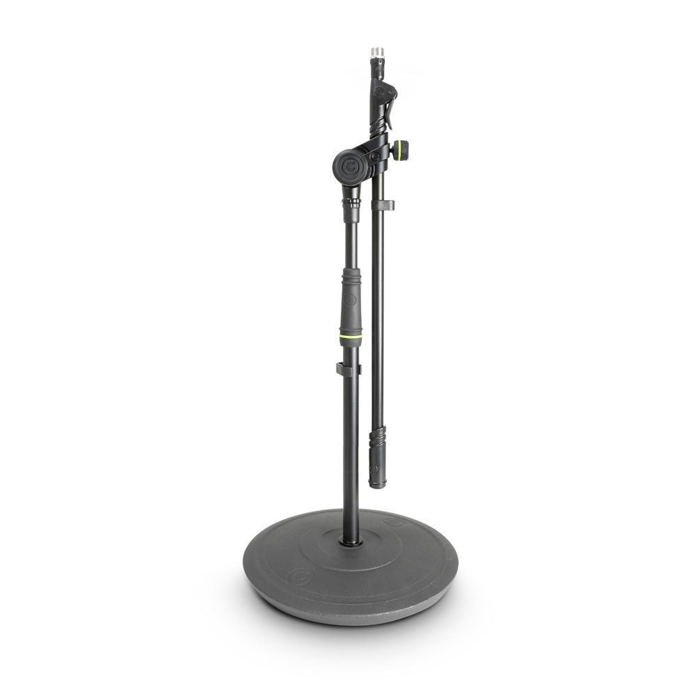 Gravity MS2222B Short Microphone Stand with Round Base & 2 Point Adjusting Tele Boom