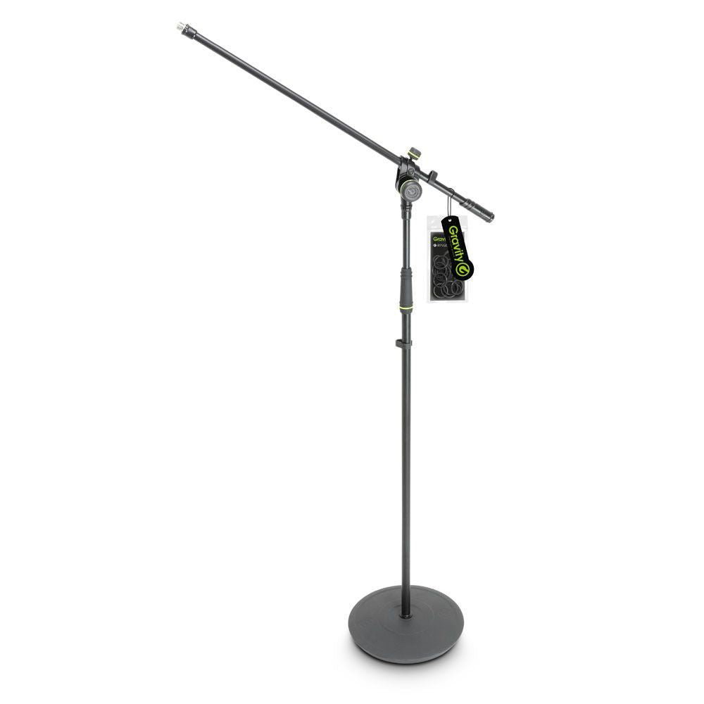 Gravity MS2321B Microphone Stand with Round Base & 2 Point Adjustment Boom