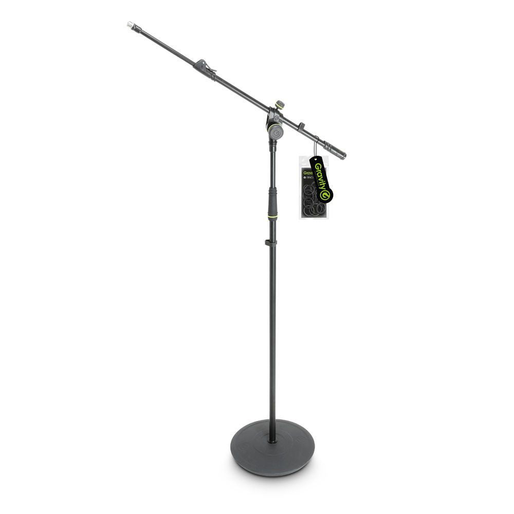 Gravity GMS2322B Round Base Microphone Stand with Telescopic Boom