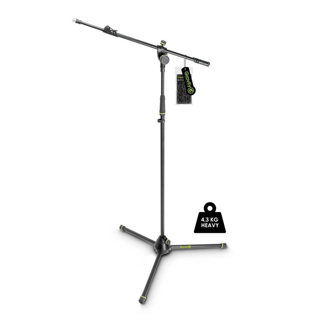 Gravity MS4322HDB Heavy Duty Microphone Stand Tripod 2 Point Telescopic Boom