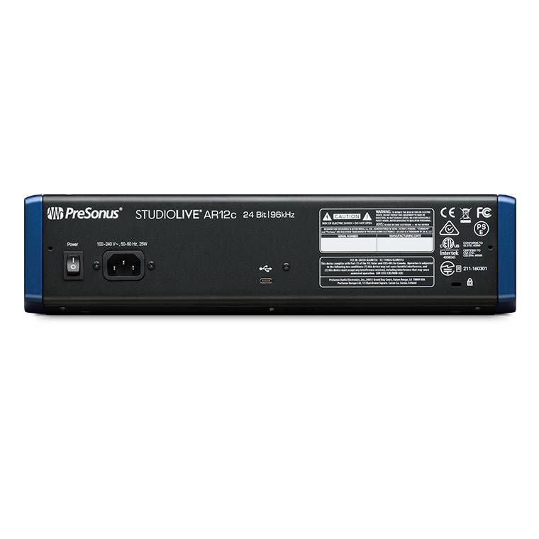 Presonus StudioLive AR12c 12-channel USB-C Audio Interface, Analog Mixer and SD Recorder