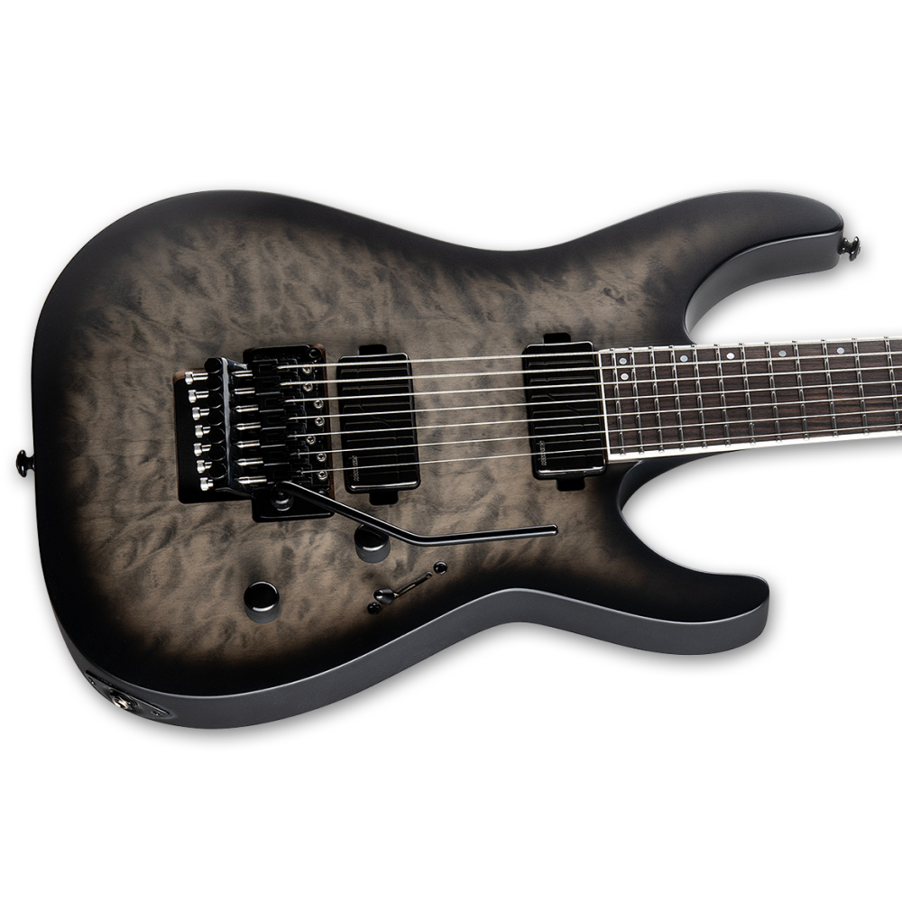 LTD M 1007 7 String Bartone Electric Guitar in Charcoal Burst Satin