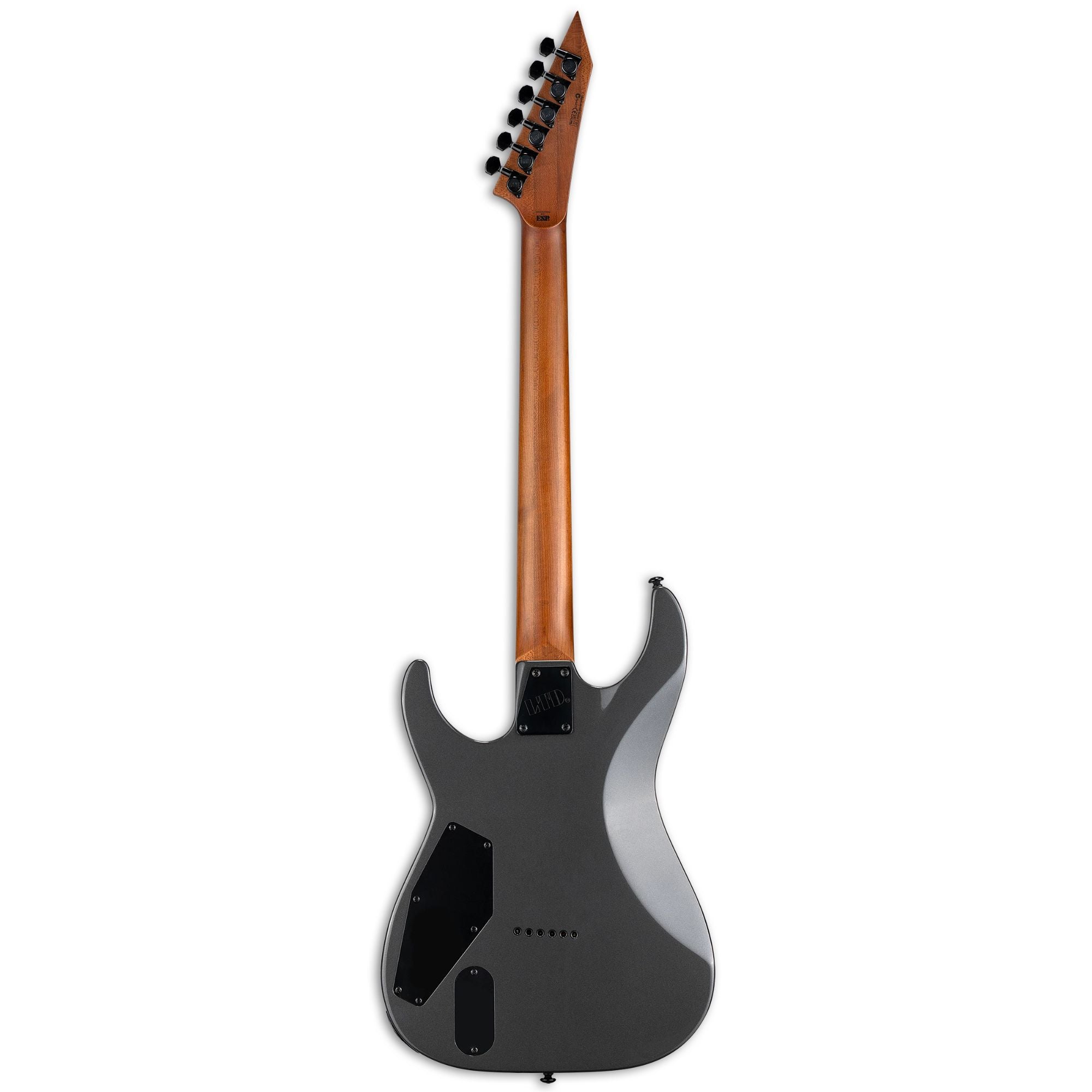 ESP LTD M 400 HT electric guitar in charcoal metallic finish, featuring a sleek body and dual humbucking pickups.