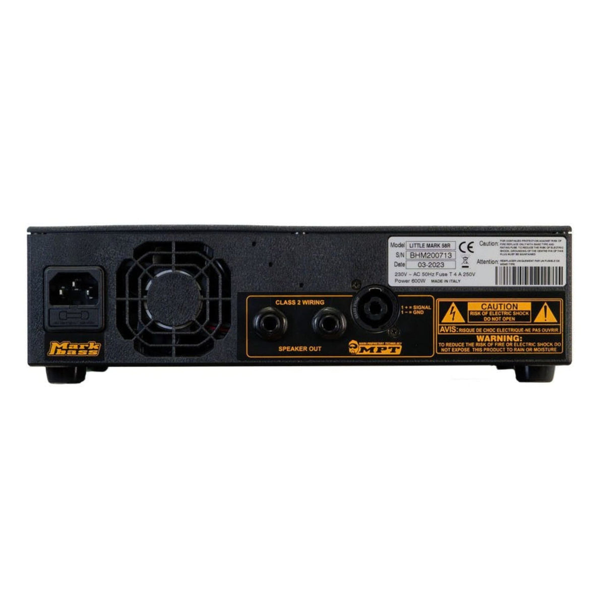 MarkBass LM 58R 500 Watt bass amplifier head with control knobs and display, designed for professional bass guitar amplification.