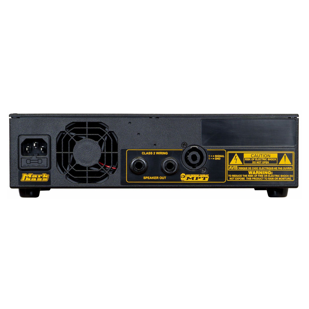 MarkBass Little Marcus 58R bass amplifier head with 500W power, featuring control knobs and input/output ports.