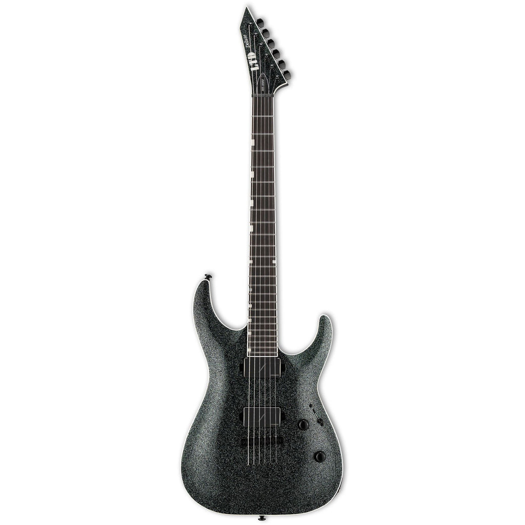 ESP LTD MH 1000 NT electric guitar in granite sparkle finish, showcasing sleek body, dual humbucker pickups, and modern design.
