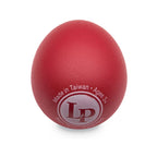 Red LP large egg shaker, a hand percussion instrument with a smooth, rounded shape and textured surface for rhythm making.