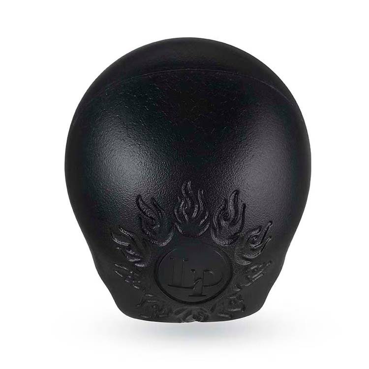 LP Sugar Skull Shaker in black, a hand percussion instrument with a detailed sugar skull design, from LP brand.