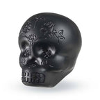 Black LP Sugar Skull shaker, a hand percussion instrument with a detailed sugar skull design for musical rhythms.