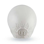 LP Sugar Skull Shaker Glow, a colorful hand percussion instrument with a skull design, featuring glowing accents for lively rhythms.
