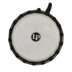 LP LP1607 7-inch blue marble rope-tuned circle djembe with perfect-pitch head, showcasing the drum's vibrant design and craftsmanship.