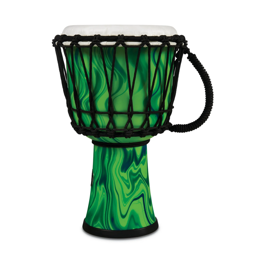 LP LP1607 7in Rope Tuned Circle Djembe with Perfect-Pitch Head in Green Marble