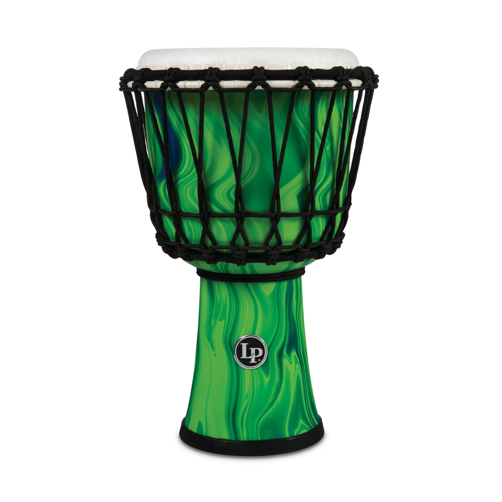 LP LP1607 7in Rope Tuned Circle Djembe with Perfect-Pitch Head in Green Marble