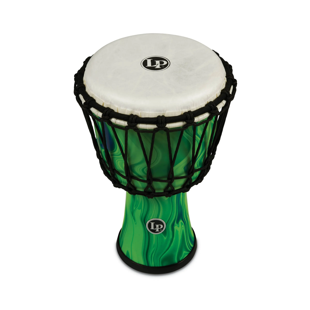 LP LP1607 7in Rope Tuned Circle Djembe with Perfect-Pitch Head in Green Marble