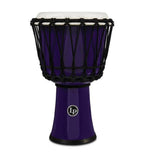 LP LP1607 7-inch purple rope-tuned circle djembe with perfect-pitch head, crafted for rich, vibrant drum sounds.