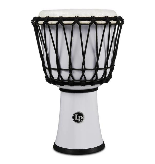 LP LP1607 7in Rope Tuned Circle Djembe with Perfect-Pitch Head in White
