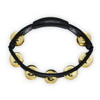LP LP170 Cyclops brass black tambourine for hand percussion, featuring brass jingles and a sturdy black frame.